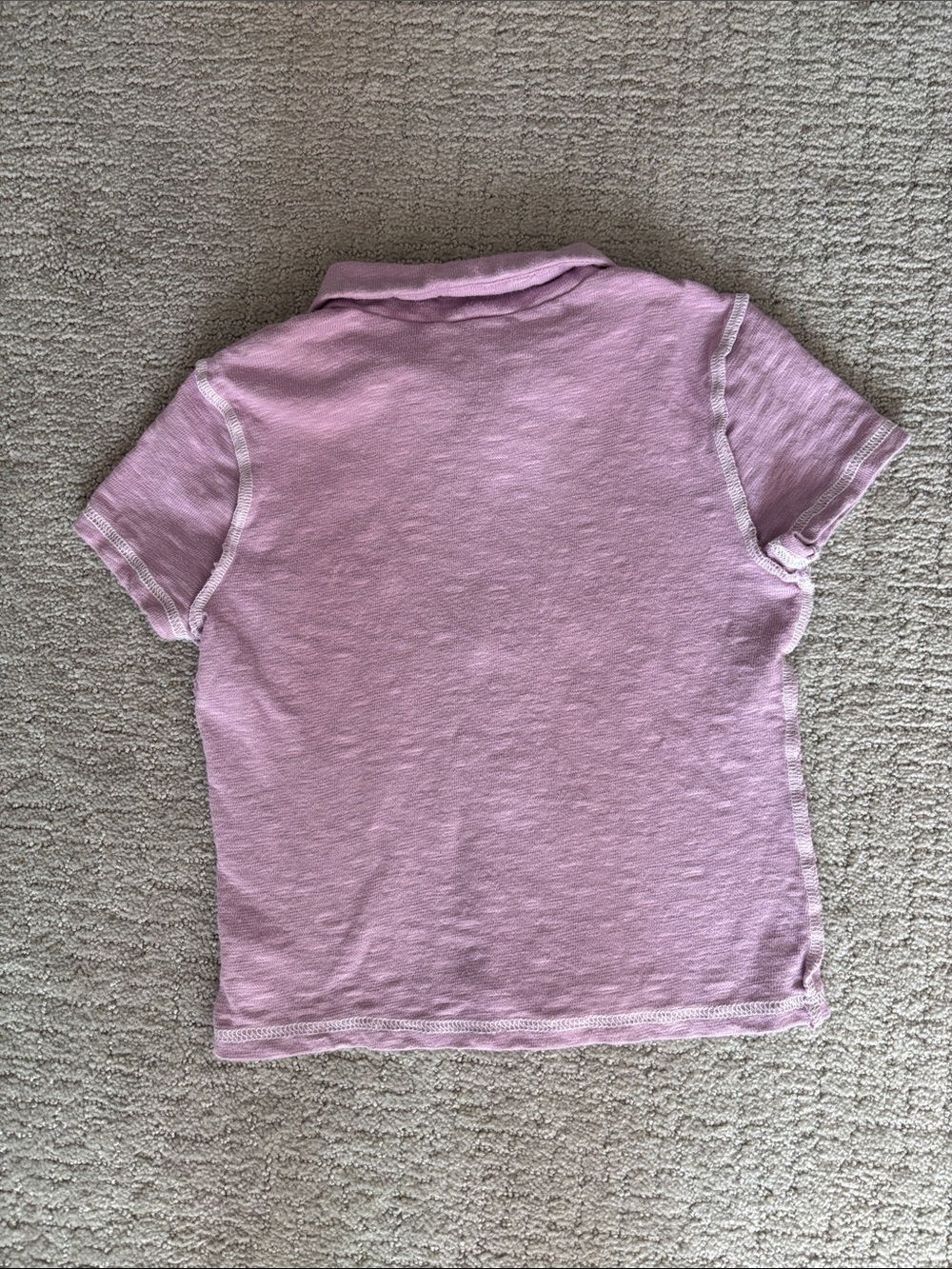 Forever 21 Lavender Button-Front Collared Tee - Picture 2 of 6